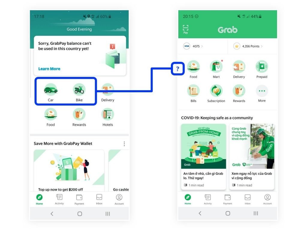 grab app change no rides