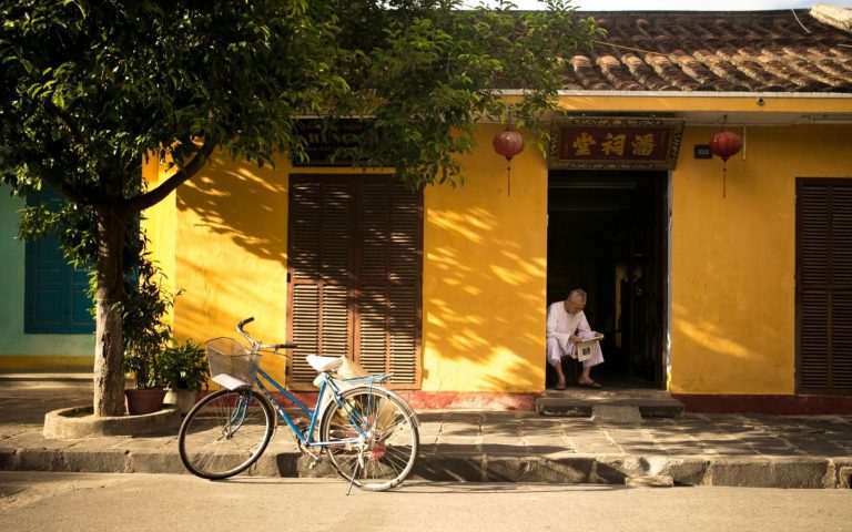 man person village house