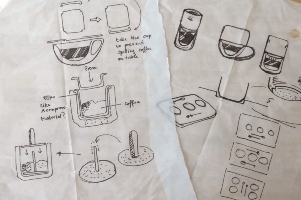 The Creative Process - How to turn ideas into reality 7 coffee filter first detailed concepts