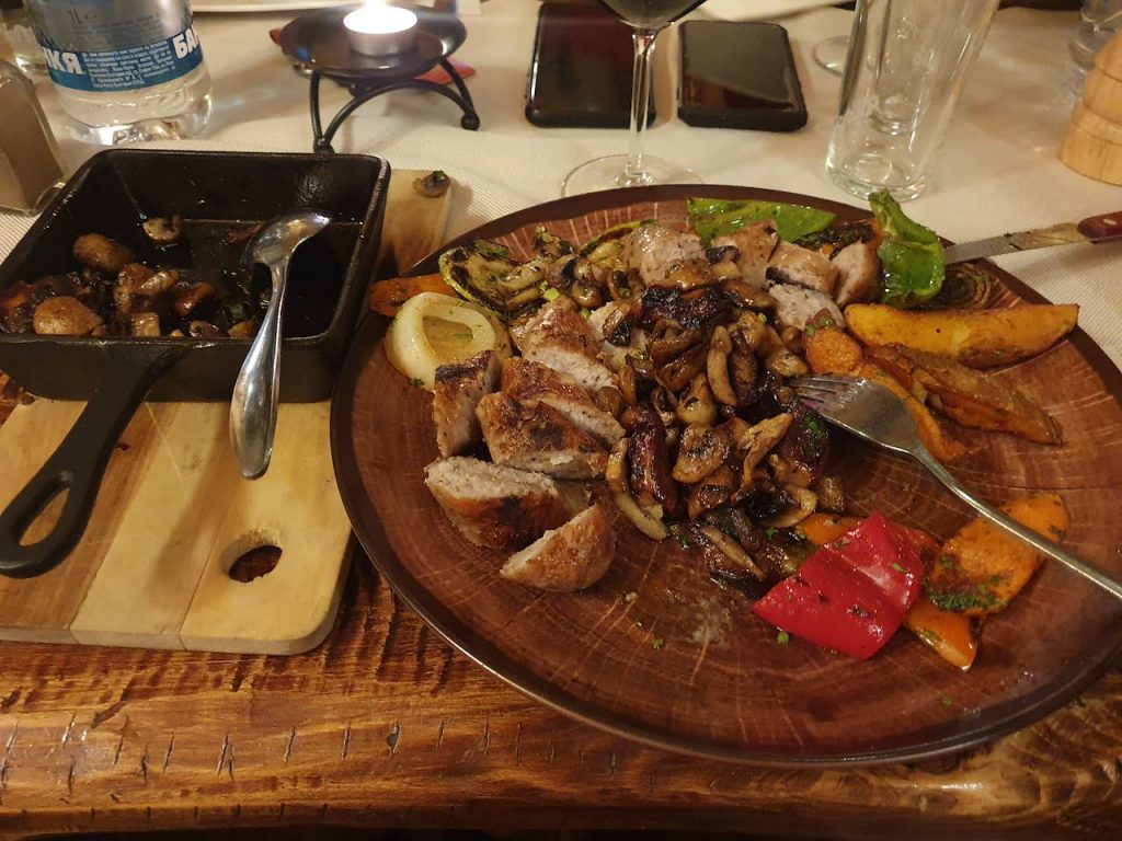 Bulgaria Food Mushroom and steak
