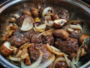 Low Carb Experiment Food Meatball with Mushroom