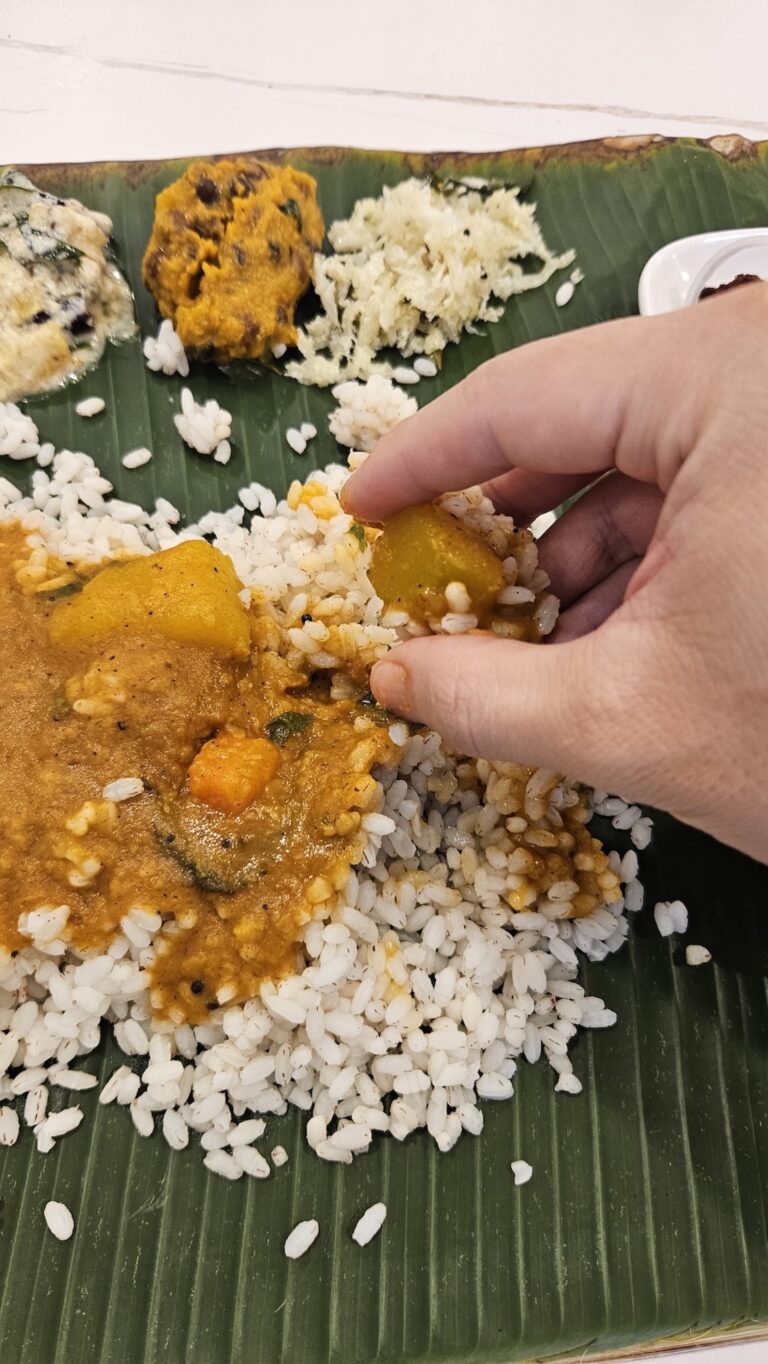 11 Malaysia Kuala Lumpur 2025 Banana Leaf Lunch eating with fingers